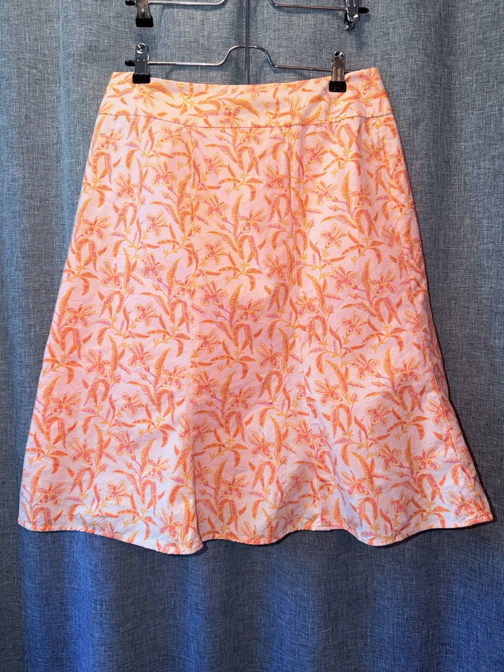 GAP Pink and Orange Floral A-Line Skirt Size 6